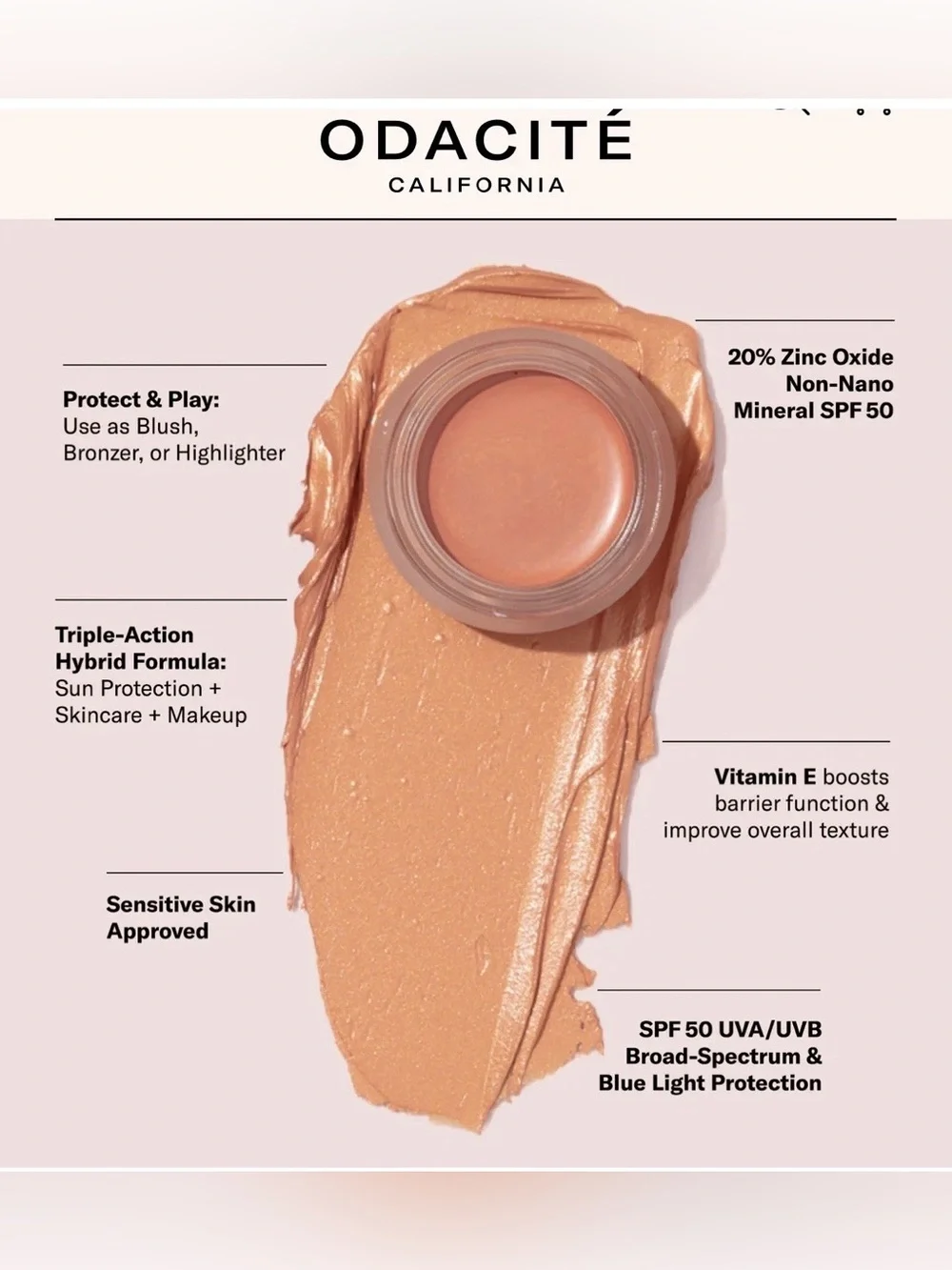 Odacité Golden Hour SPF 50 Color Balm -